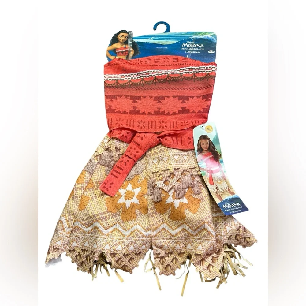 Disney Girls Red and Cream Moana Costume